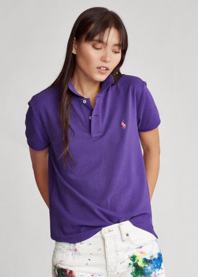 Camisa Polo Polo Ralph Lauren Mujer Morados - Classic Fit Mesh - NLPEC9672